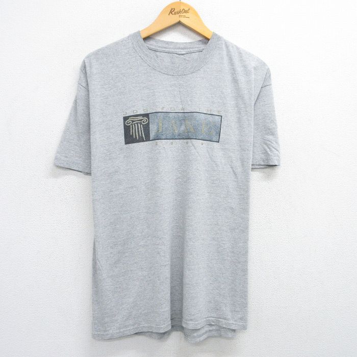 XL★古着 半袖 ビンテージ Tシャツ メンズ 00年代 00s JAKE クルーネック グレー 霜降り 25jun03 中古