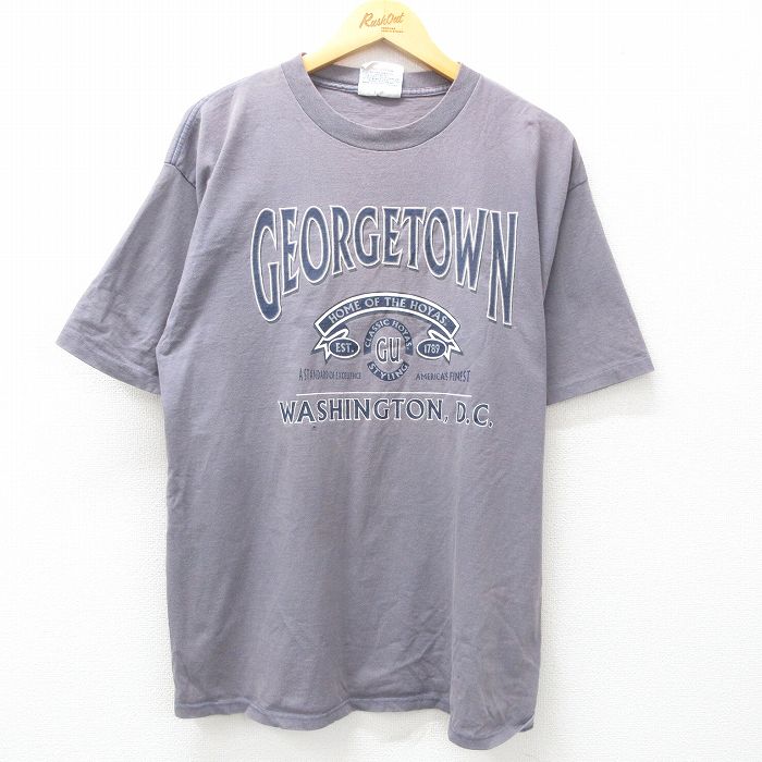 90s 半袖Tシャツ GEORGETOWN パープル XL | 古着