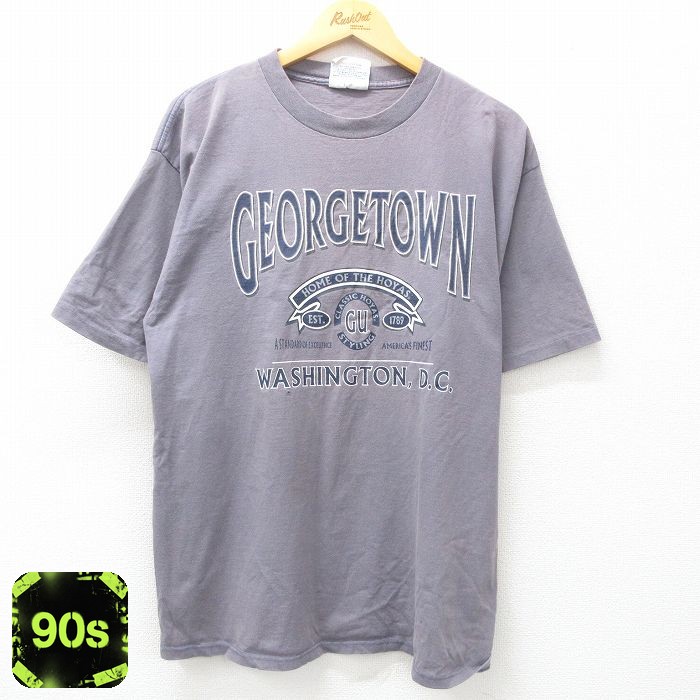 【50%OFF】90s 半袖Tシャツ GEORGETOWN パープル XL | 古着