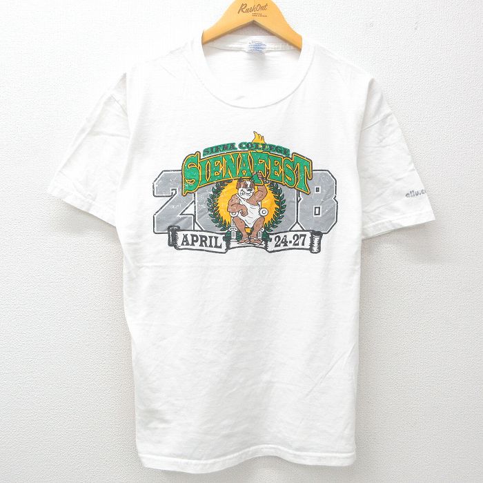 L★古着 半袖 ビンテージ Tシャツ メンズ 00年代 00s SIENAFEST コットン クルーネック 白 ホワイト 25jun03 中古