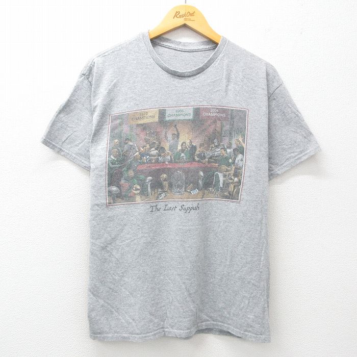 L★古着 半袖 ビンテージ Tシャツ メンズ 00年代 00s The Last Suppah クルーネック グレー 霜降り 25jun03 中古