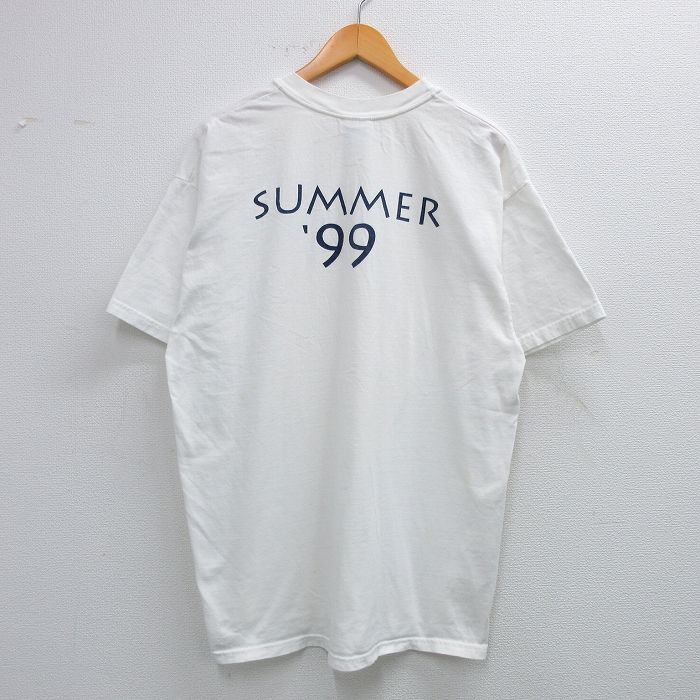 XL★古着 ヘインズ Hanes 半袖 ビンテージ Tシャツ メンズ 90年代 90s SWIM TEAM コットン クルーネック 白 ホワイト 25jun03 中古
