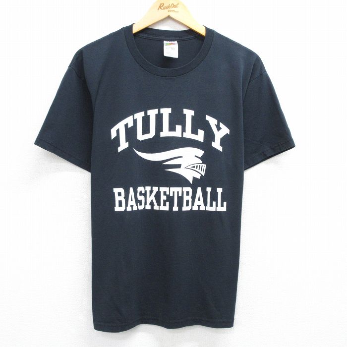 XL★古着 フルーツオブザルーム 半袖 ビンテージ Tシャツ メンズ 00年代 00s TULLY バスケットボール クルーネック 黒 ブラック 25jun04 中古