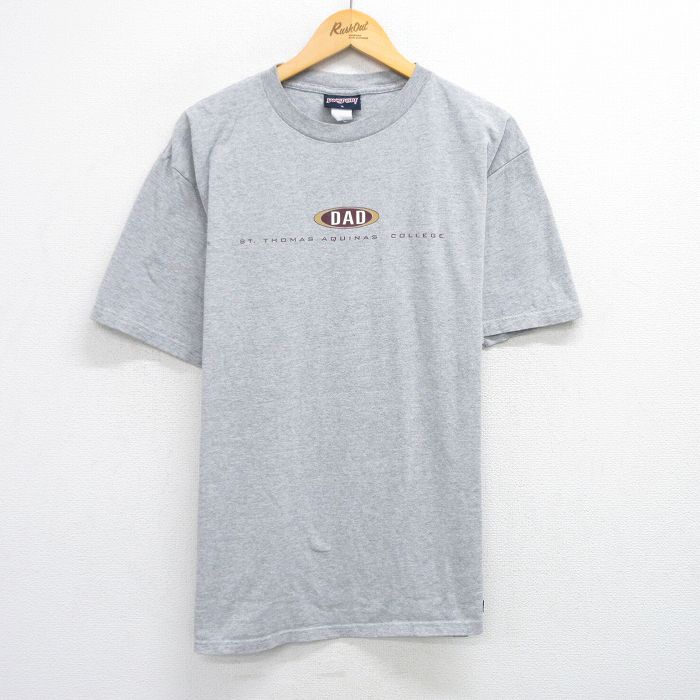 XL★古着 ジャンスポーツ 半袖 ビンテージ Tシャツ メンズ 00年代 00s セントトーマスアクィナス クルーネック グレー 霜降り 25jun04 中古