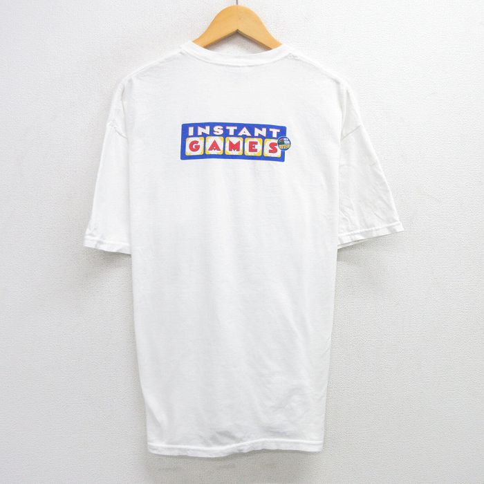 【50%OFF】XL★古着 半袖 ビンテージ Tシャツ メンズ 00年代 00s INSTANT GAMES 大きいサイズ コットン クルーネック 白 ホワイト 25jun04 中古