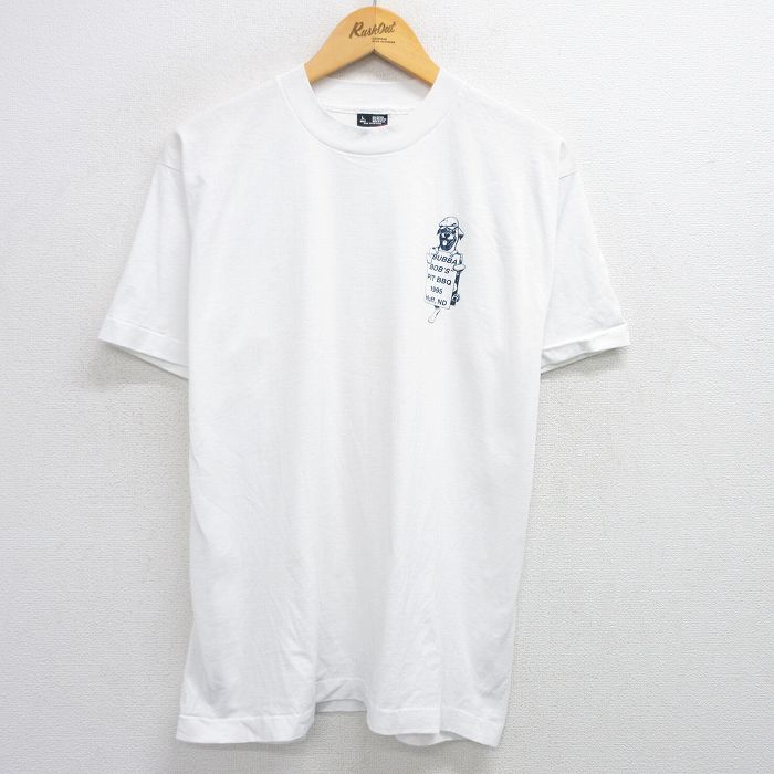 L★古着 フルーツオブザルーム 半袖 ビンテージ Tシャツ メンズ 90年代 90s 犬 クルーネック USA製 白 ホワイト 25jun04 中古