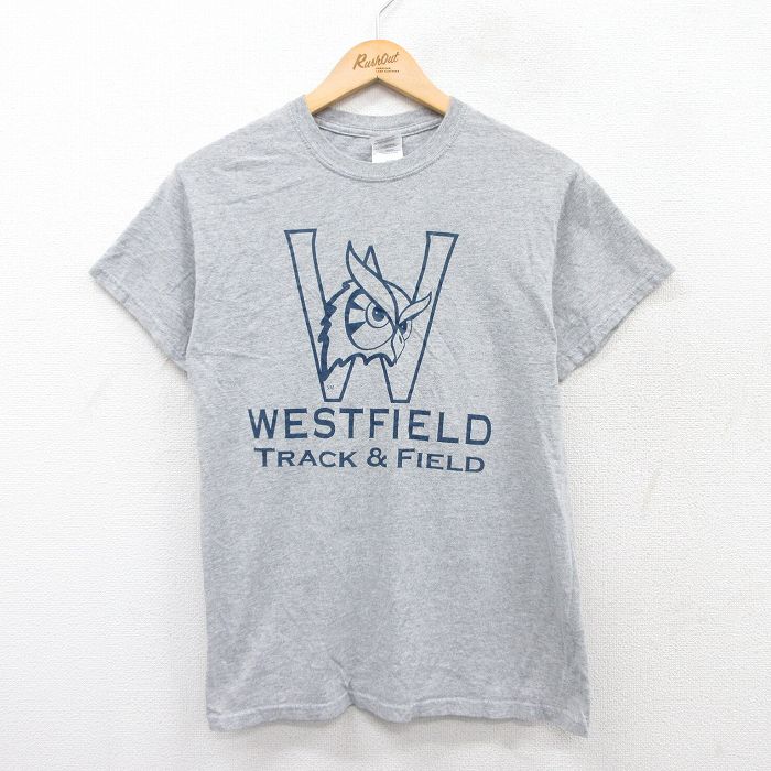 S★古着 半袖 ビンテージ Tシャツ メンズ 00年代 00s フクロウ ウエストフィールド クルーネック グレー 霜降り 25jun04 中古