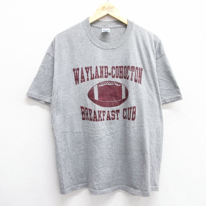 【50%OFF】XL★古着 ジャージーズ 半袖 ビンテージ Tシャツ メンズ 00年代 00s WAYLAND フットボール クルーネック グレー 霜降り 25jun07 中古