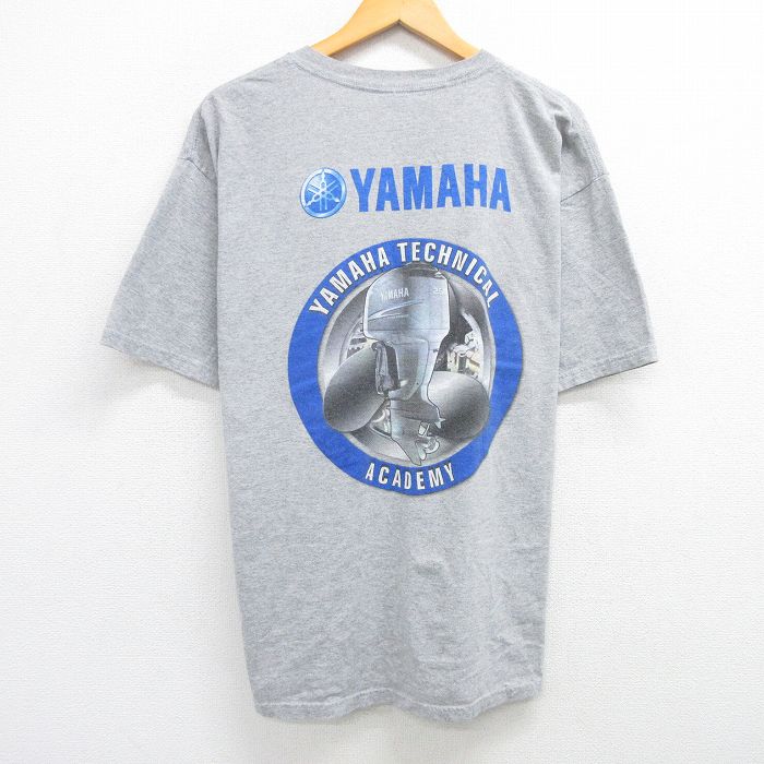 XL★古着 半袖 ビンテージ Tシャツ メンズ 00年代 00s ヤマハ YAMAHA 大きいサイズ クルーネック グレー 霜降り 25jun07 中古
