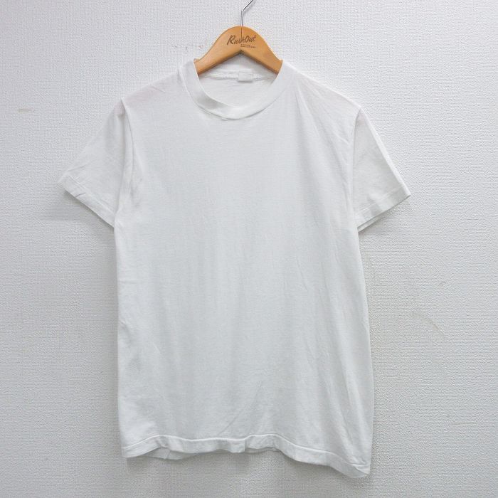 S★古着 半袖 ビンテージ Tシャツ メンズ 90年代 90s 無地 クルーネック 白 ホワイト 25jun07 中古