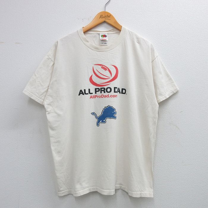 XL★古着 フルーツオブザルーム 半袖 ビンテージ Tシャツ メンズ 00年代 00s ALL PRO DAD コットン クルーネック 白 ホワイト 25jun07 中古