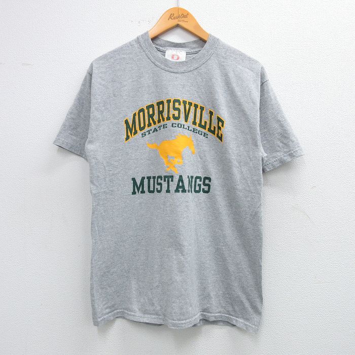 M★古着 半袖 ビンテージ Tシャツ メンズ 00年代 00s MUSTANGS クルーネック グレー 霜降り 25jun07 中古