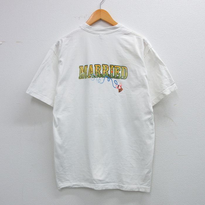L★古着 半袖 ビンテージ Tシャツ メンズ 00年代 00s MARRIED コットン クルーネック 白 ホワイト 25jun07 中古