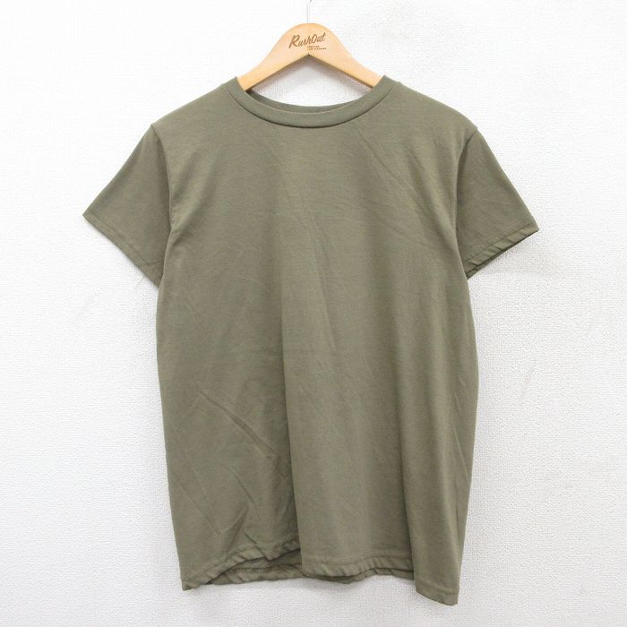 L★古着 半袖 ビンテージ Tシャツ メンズ 80年代 80s 無地 クルーネック 濃緑系 グリーン 25jun13 中古