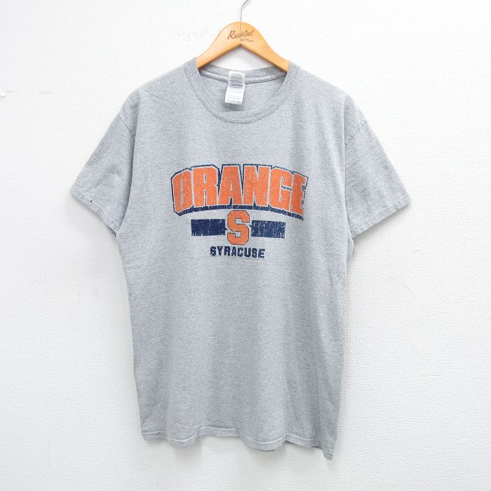 XL★古着 半袖 ビンテージ Tシャツ メンズ 00年代 00s シラキュースオレンジ クルーネック グレー 霜降り 25jul05 中古