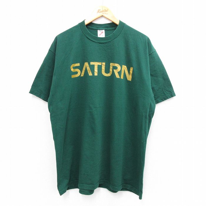 XL★古着 ジャージーズ 半袖 ビンテージ Tシャツ メンズ 90年代 90s SATURN 大きいサイズ コットン クルーネック USA製 緑 グリーン 25jul05 中古