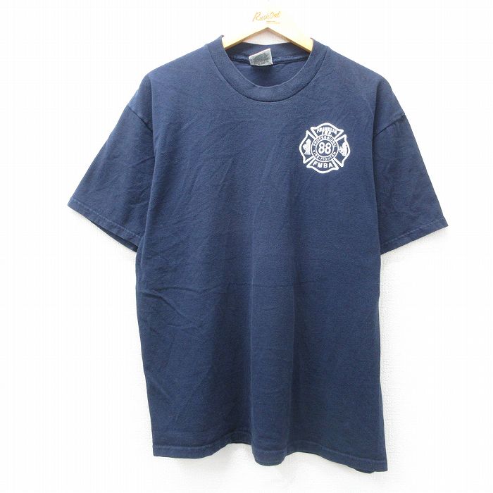 リー 90s 半袖Tシャツ 消防署 ネイビー XL | 古着