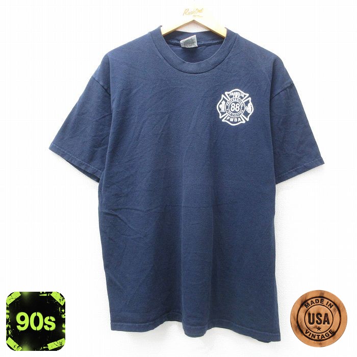 【50%OFF】リー 90s 半袖Tシャツ 消防署 ネイビー XL | 古着