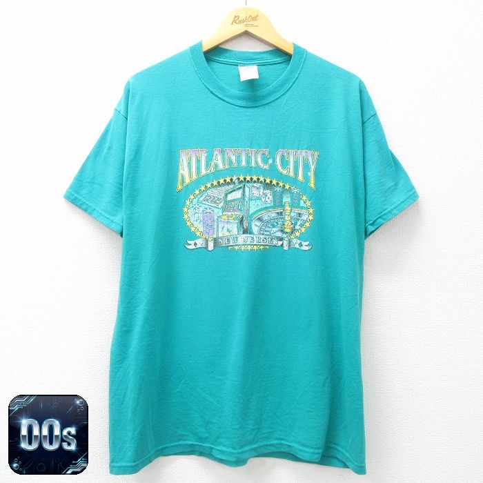 【50%OFF】ジャージーズ 00s 半袖Tシャツ アトランタシティ カジノ グリーン XL | 古着