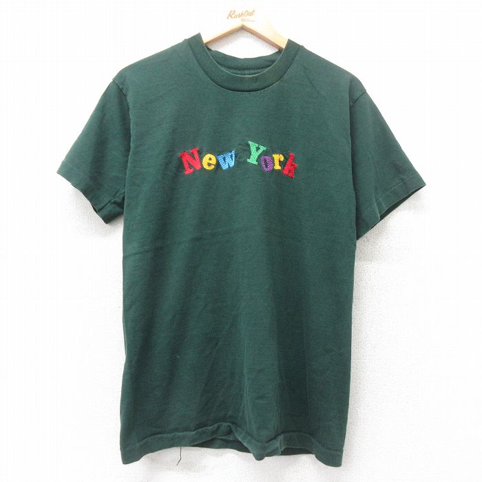 フルーツオブザルーム 90s 半袖Tシャツ New York グリーン M | 古着