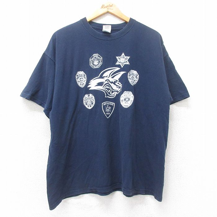 ニューヨーク 00s 半袖Tシャツ POLICE ネイビー XL | 古着
