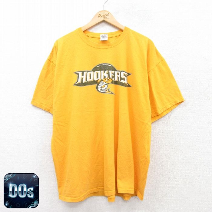 【50%OFF】00s 半袖Tシャツ HOOKERS イエロー XL | 古着