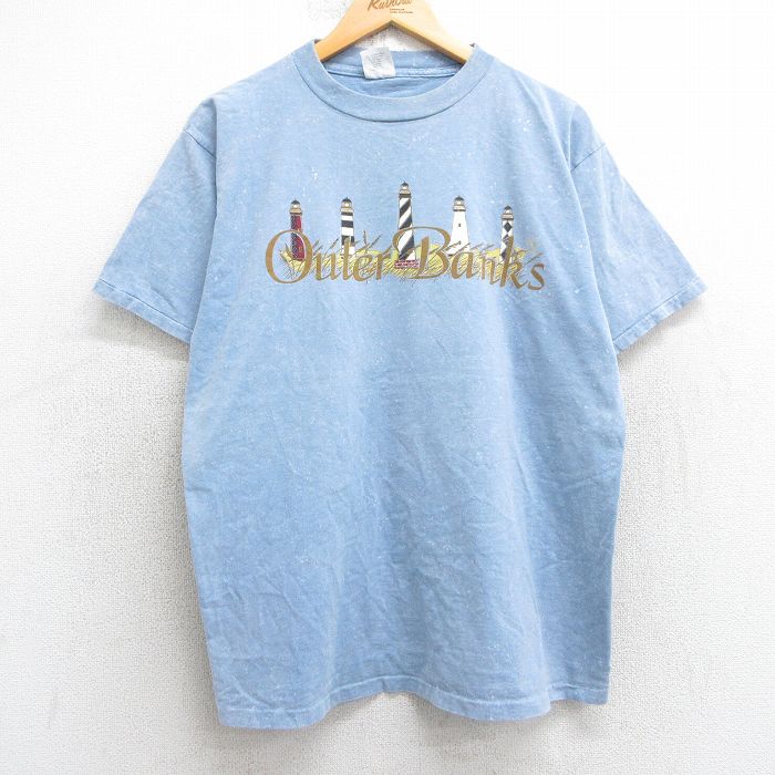 80s 半袖Tシャツ 灯台 アウターバンクス ネイビー L | 古着