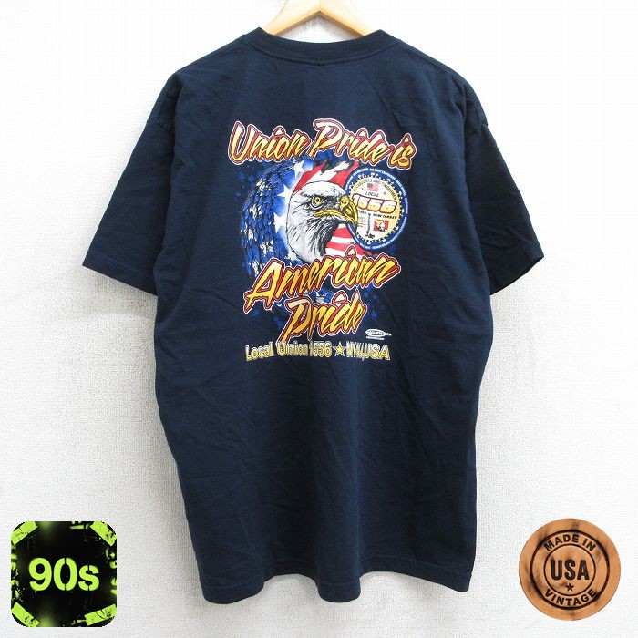 【50%OFF】90s 半袖Tシャツ 鳥 星条旗 ブラック XL | 古着