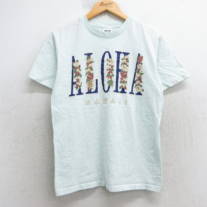 90s 半袖Tシャツ アロハ ハワイ グリーン S | 古着