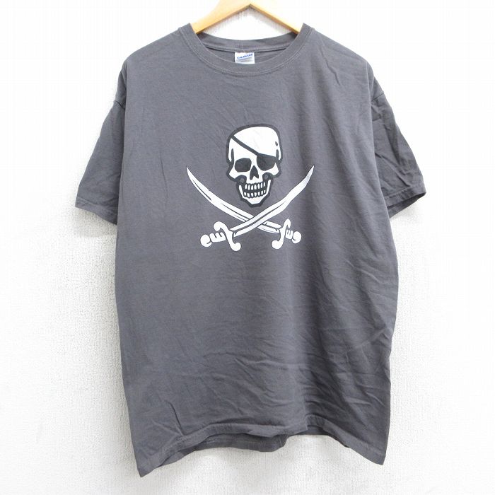 00s 半袖Tシャツ スカル グレー L | 古着