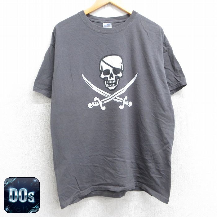 00s 半袖Tシャツ スカル グレー L | 古着