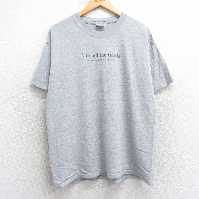 【50%OFF】XL★古着 ヘインズ Hanes 半袖 ビンテージ Tシャツ メンズ 00年代 00s I found the finish クルーネック グレー 霜降り 25jul09 中古