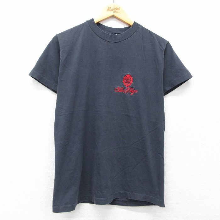 M★古着 ヘインズ Hanes 半袖 ビンテージ Tシャツ メンズ 80年代 80s plaga コットン クルーネック USA製 黒 ブラック 25jul09 中古