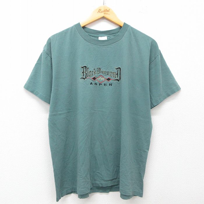 ブラックダイヤモンド 00s 半袖Tシャツ 刺繍 グリーン XL | 古着
