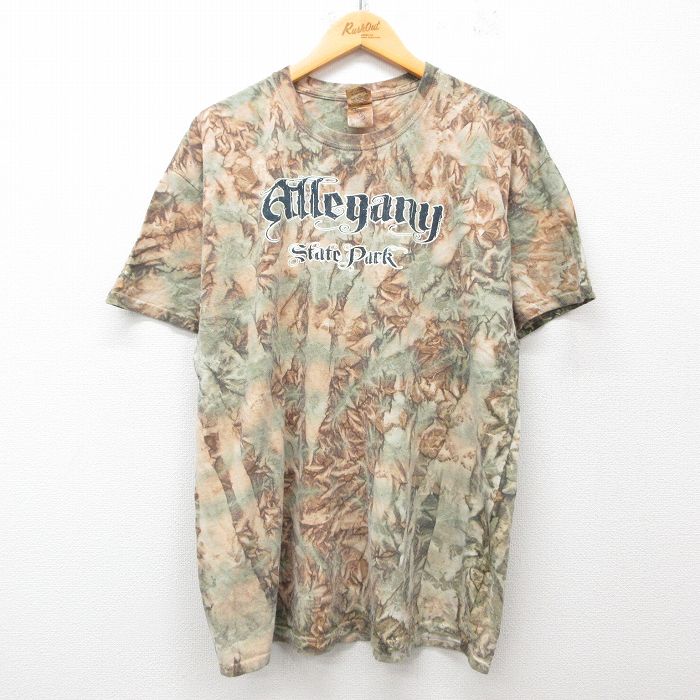 00s 半袖Tシャツ Megary ブラウンタイダイ XL | 古着