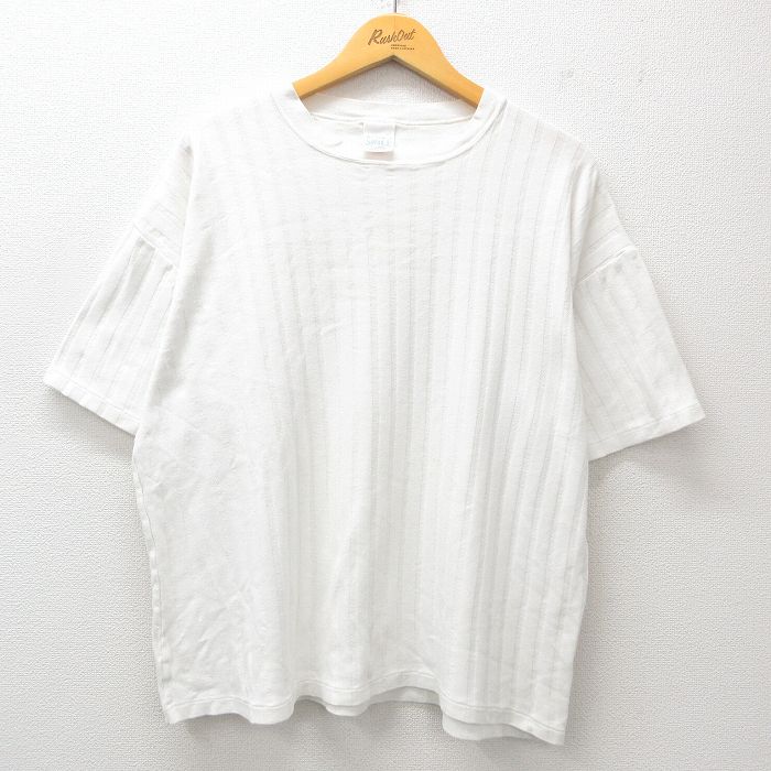 XL★古着 半袖 ビンテージ Tシャツ メンズ 80年代 80s 無地 大きいサイズ コットン クルーネック USA製 白 ホワイト 25jul09 中古