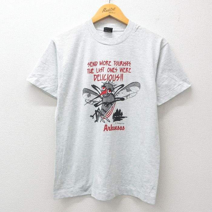 【50%OFF】M★古着 フルーツオブザルーム 半袖 ビンテージ Tシャツ メンズ 90年代 90s 蚊 クルーネック USA製 薄グレー 霜降り 【spe】 25jul09 中古