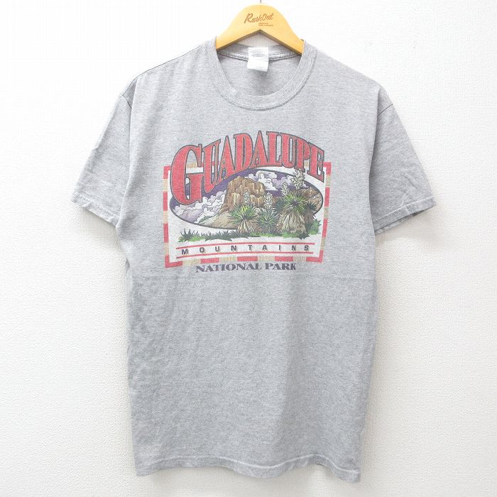 M★古着 半袖 ビンテージ Tシャツ メンズ 00年代 00s グアダルーペ クルーネック グレー 霜降り 25jul09 中古