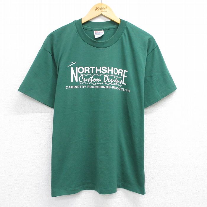 【50%OFF】XL★古着 ヘインズ Hanes 半袖 ビンテージ Tシャツ メンズ 00年代 00s NORTHSHORE クルーネック USA製 緑 グリーン 25jul10 中古