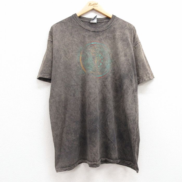 XL★古着 半袖 ビンテージ Tシャツ メンズ 00年代 00s ココペリホピ族 大きいサイズ コットン クルーネック 黒他 ブラック 25jul10 中古