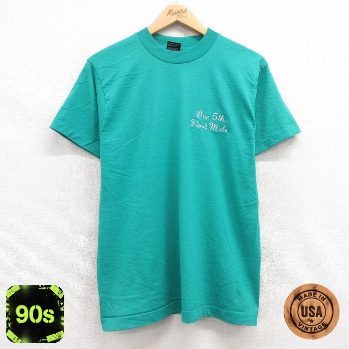 【50%OFF】フルーツオブザルーム 90s 半袖Tシャツ First mate グリーン M | 古着