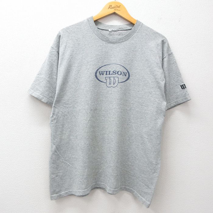 【50%OFF】ウィルソン 00s 半袖Tシャツ ビッグロゴ グレー XL | 古着