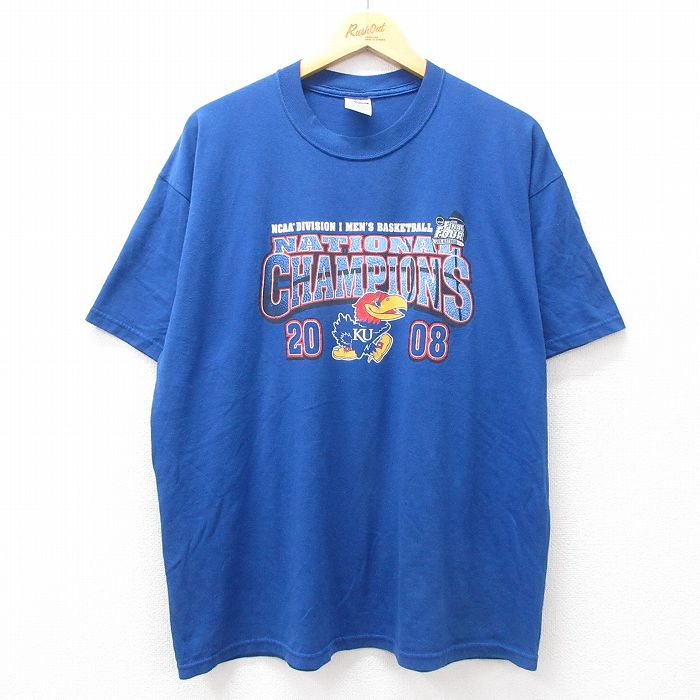 ジャージーズ 00s 半袖Tシャツ カンザスジェイホークス ブルー XL | 古着