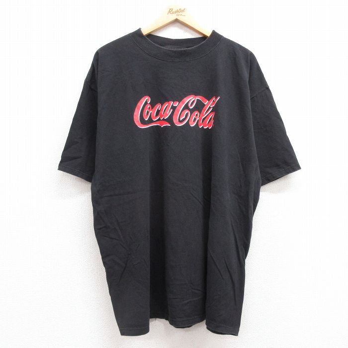 XL★古着 半袖 ビンテージ Tシャツ メンズ 00年代 00s コカコーラ 大きいサイズ コットン クルーネック USA製 黒 ブラック 25jul11 中古