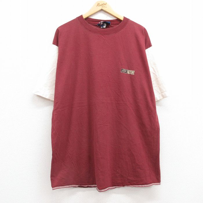 【50%OFF】PRO 90s 半袖Tシャツ ツートンカラー バーガンディ XL | 古着