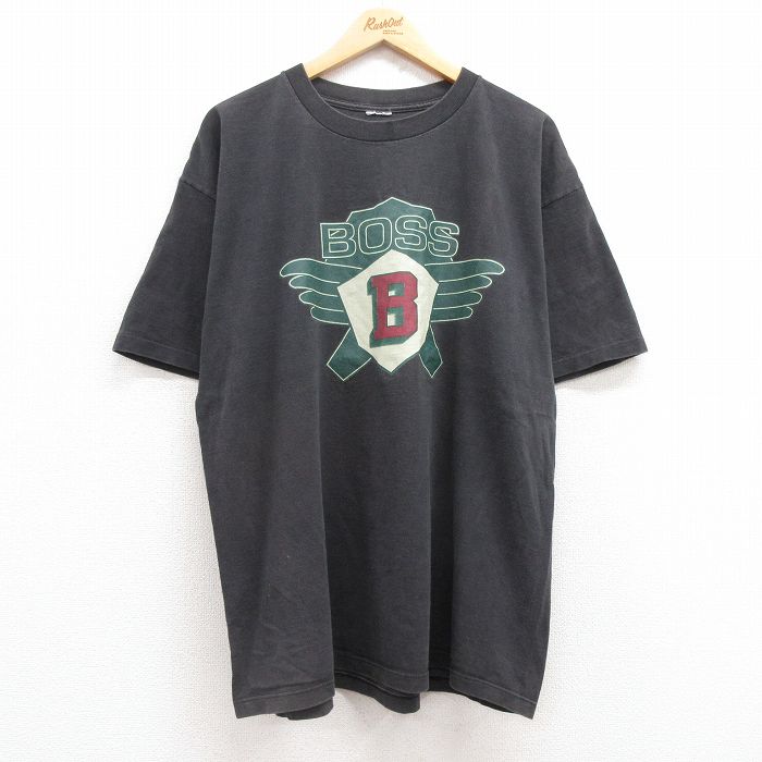 ボス 00s 半袖Tシャツ BOSS ブラック XL | 古着