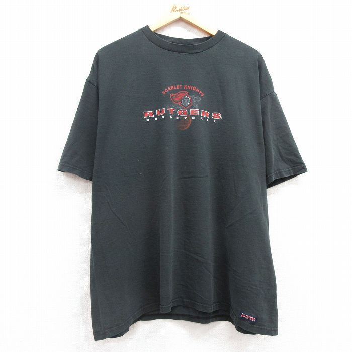 ジャンスポーツ 00s 半袖Tシャツ ラトガーススカーレットナイツ ブラック XL | 古着