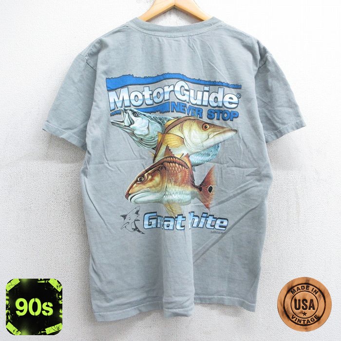 【50%OFF】90s 半袖Tシャツ MotorGuide グリーン L | 古着