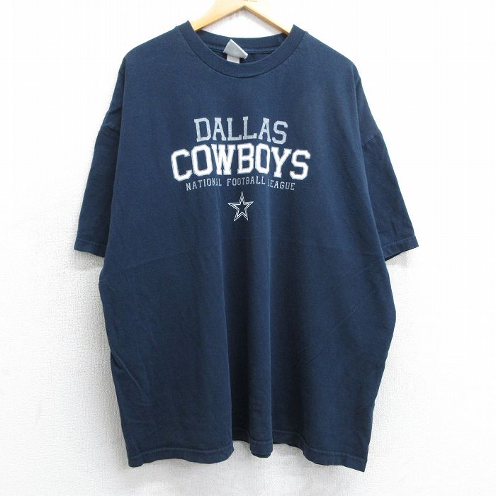 XL★古着 半袖 ビンテージ Tシャツ メンズ 00年代 00s NFL ダラスカウボーイズ 大きいサイズ クルーネック 紺 ネイビー アメフト スーパーボウル 25jul11 中古
