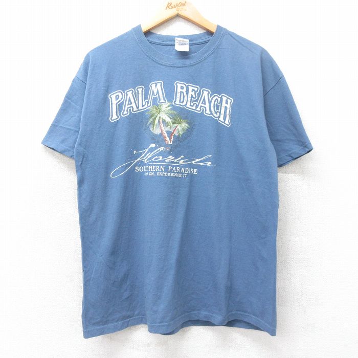 【50%OFF】00s 半袖Tシャツ PALM BEACH ヤシの木 ネイビー L | 古着